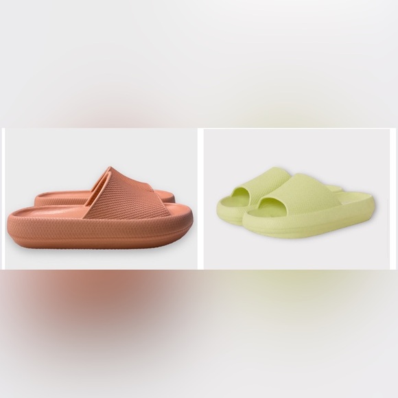 NWT 2 Pair 32 Degrees Cool Cushion Slide Sandals Yellow & Orange men/women Sz XL - Picture 1 of 8